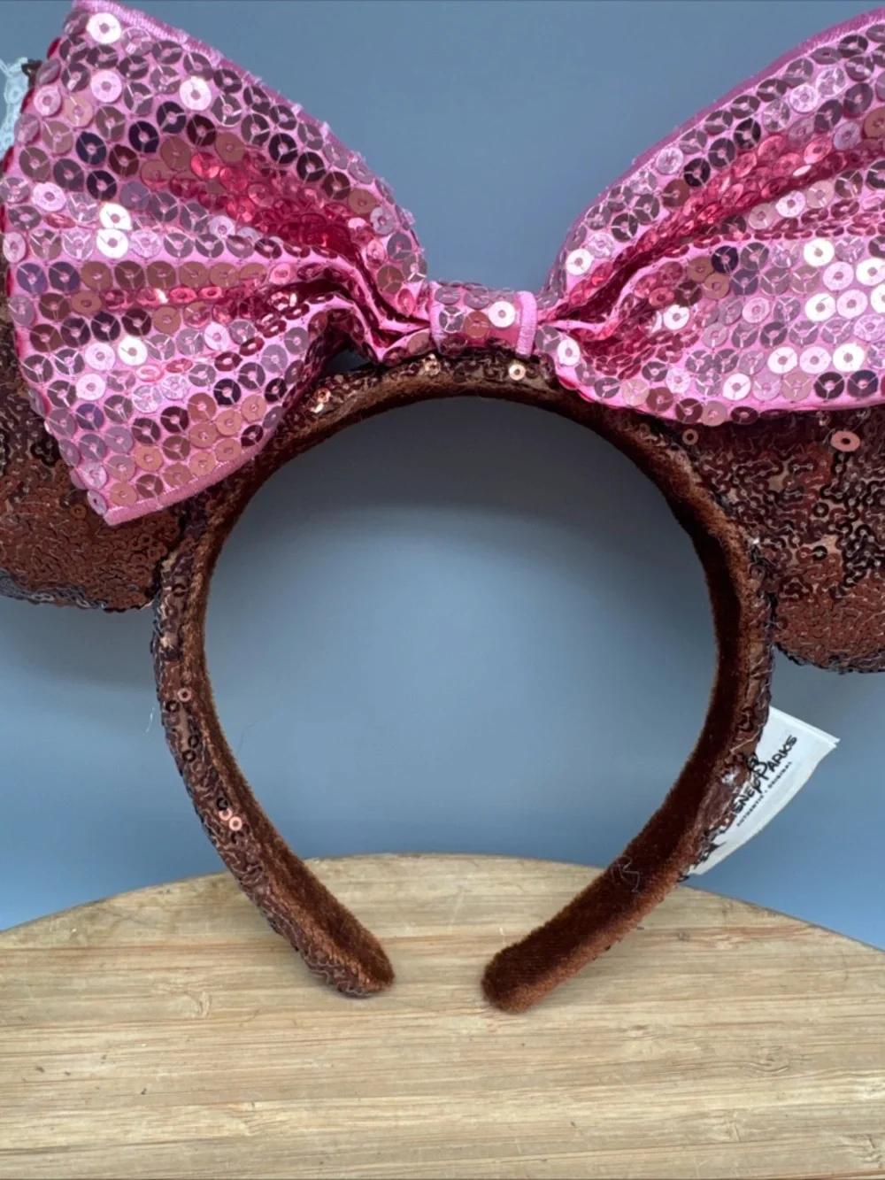 Official Disney Park Ears - Minnie Mouse - Ice Cream Bar  & Pink Sequin‎ Bow
